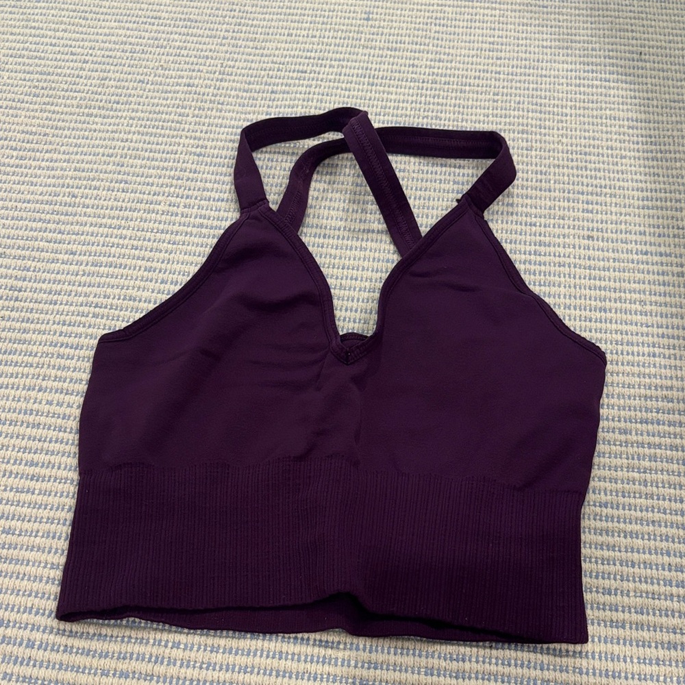 FP Movement by Free People Deep Plum Seamless Good Karma Bralette Tank